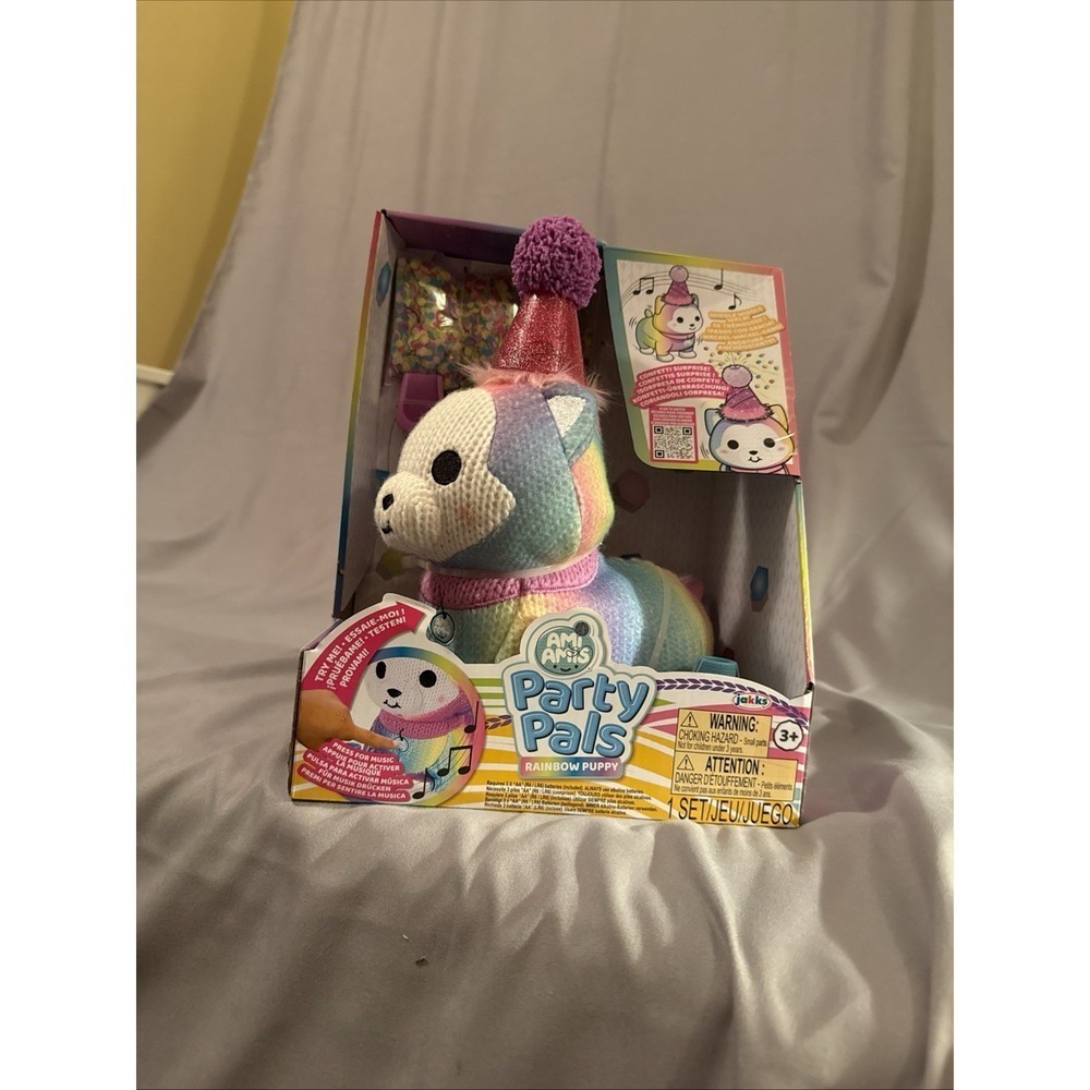 Ami Amis Party Pals Rainbow Puppy Kids Toy Rainbow Excellent Interactive Music - Picture 2 of 6